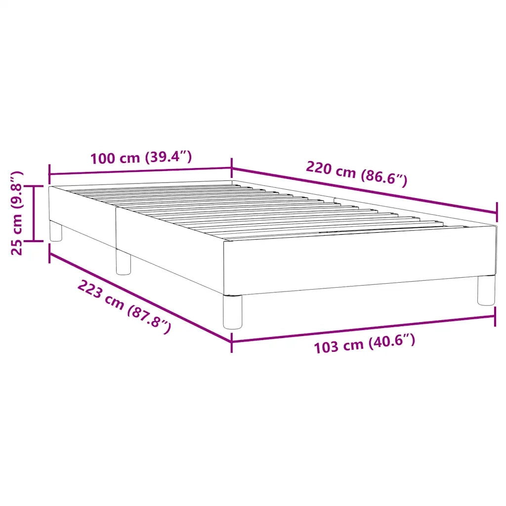 vidaXL Letto a Molle senza Materasso Rosa 100x220 cm in Velluto