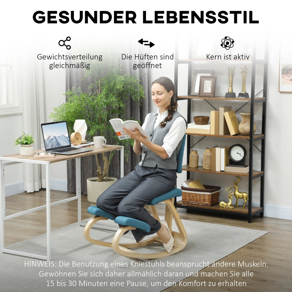 Sgabello ergonomico ginocchia ¨C Xylo ¨C Blu scuro per ufficio meditazione casa