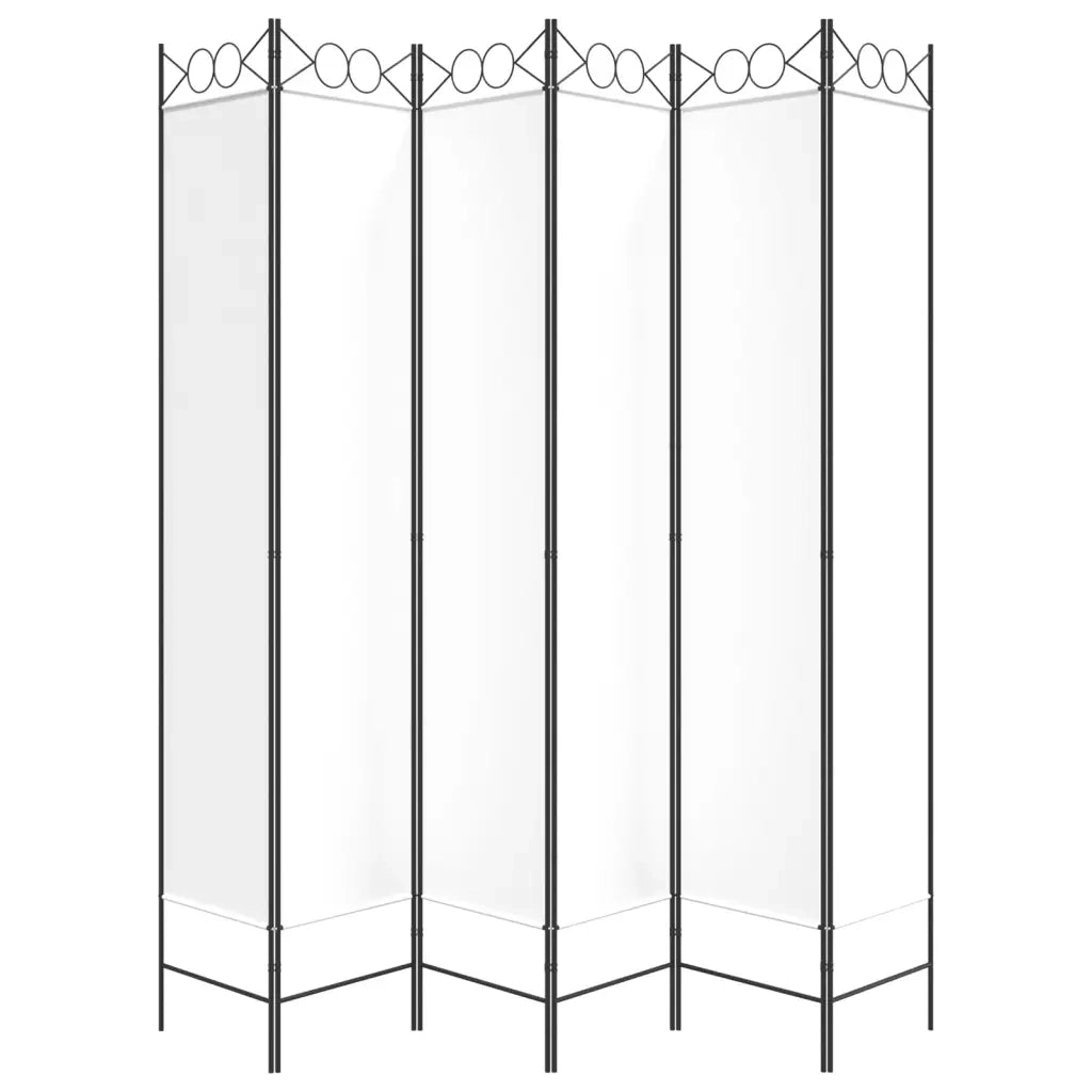Divisorio a 6 Pannelli Bianco 240x200 cm Tessuto 350174