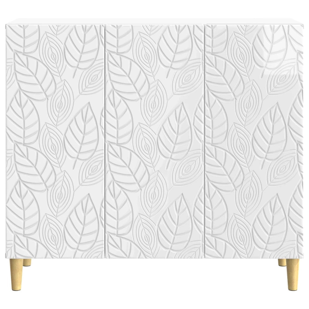 Credenza Bianco Lucido 89 x 34,5 x 80 cm Legno ingegnerizzato 895109