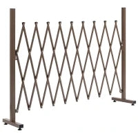 Barriera Estensibile Retrattile Barriera di Sicurezza 250L x 31l x 104H cm in Alluminio e Metallo, Cioccolato