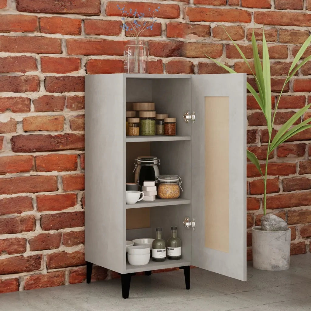 Credenza Grigio Cemento 34,5x34x90 cm in Legno Multistrato 812424