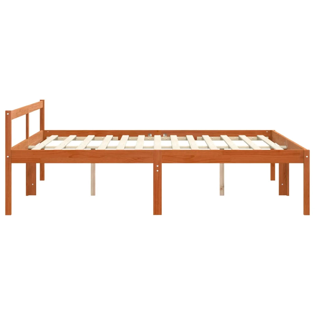 Struttura del letto-Giroletto Marrone cerato 200 x 200 cm Pino massello 171040
