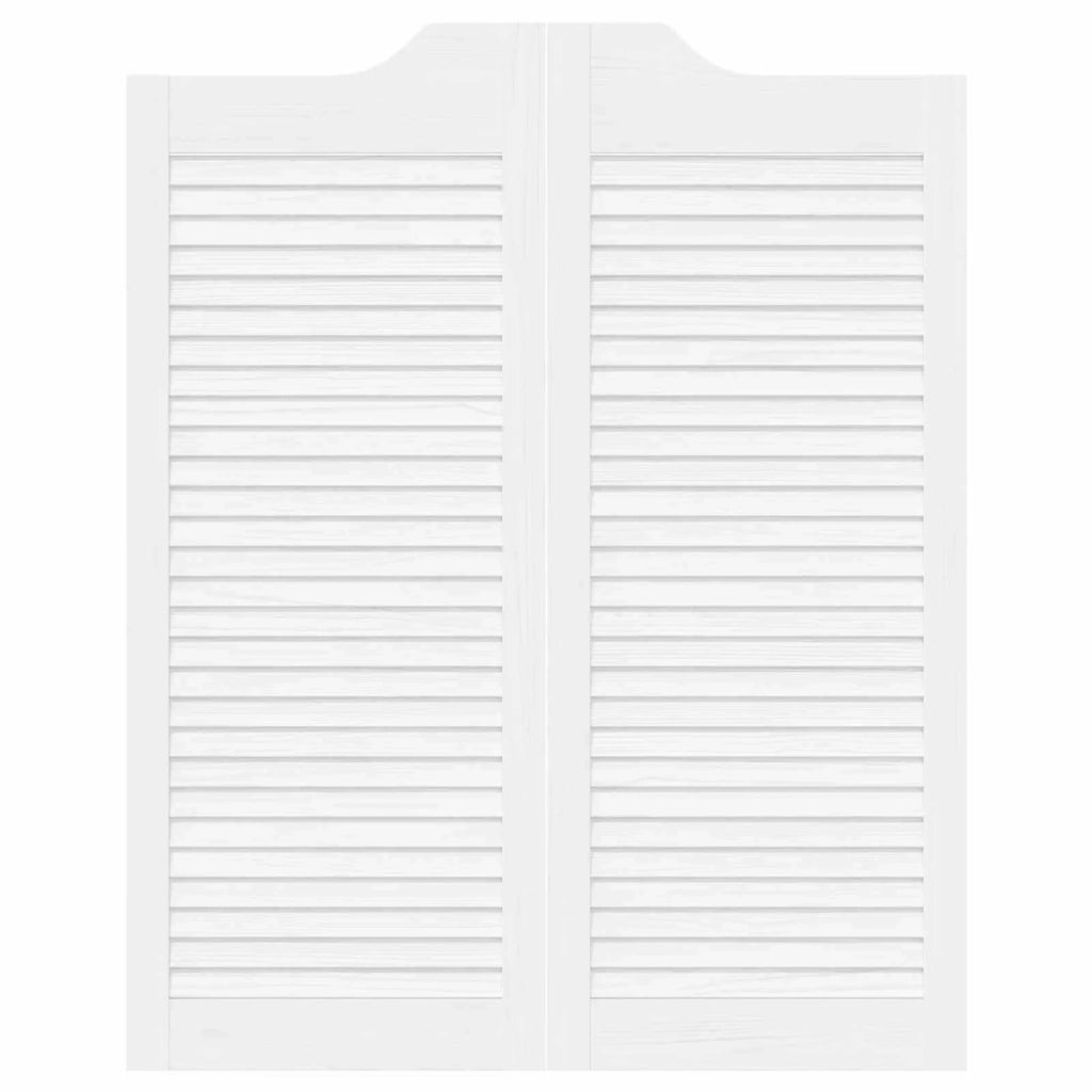 Porte Swing 2 pcs Bianco Legno Massello di Pino