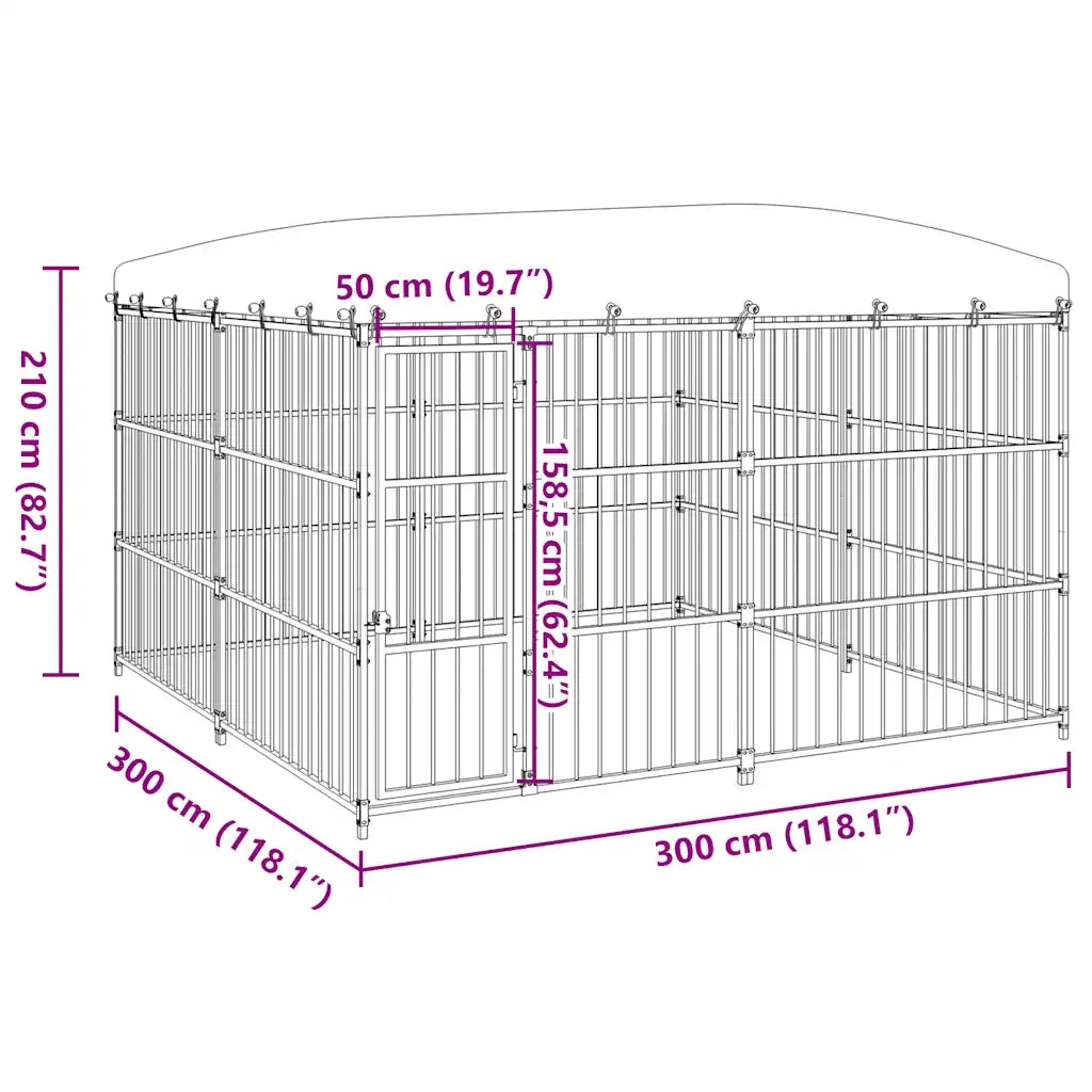 Canile da Esterno con Tetto 300x300x210 cm 170895