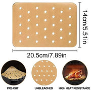 Adatto per dual-zone airfryer, 300 fogli di carta per la cottura rettangolari per airfryer, formato 20,5 x 14 cm, accessori per la dual-zone airfryer.