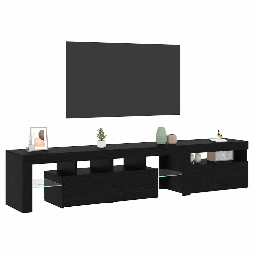 Mobile TV 2 pz-Mobile per TV-Credenza TV Rovere Nero 260 x 37 x 40 cm Legno multistrato 999483