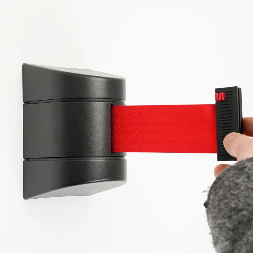 Tendinastro da Parete 10 m con Clip di Chiusura Nastro Rosso
