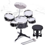 Drumset per Bambini - Strumento a Percussione per Ragazzi - Giocattolo per Bambini 1 2 Anni e Oltre - Nero