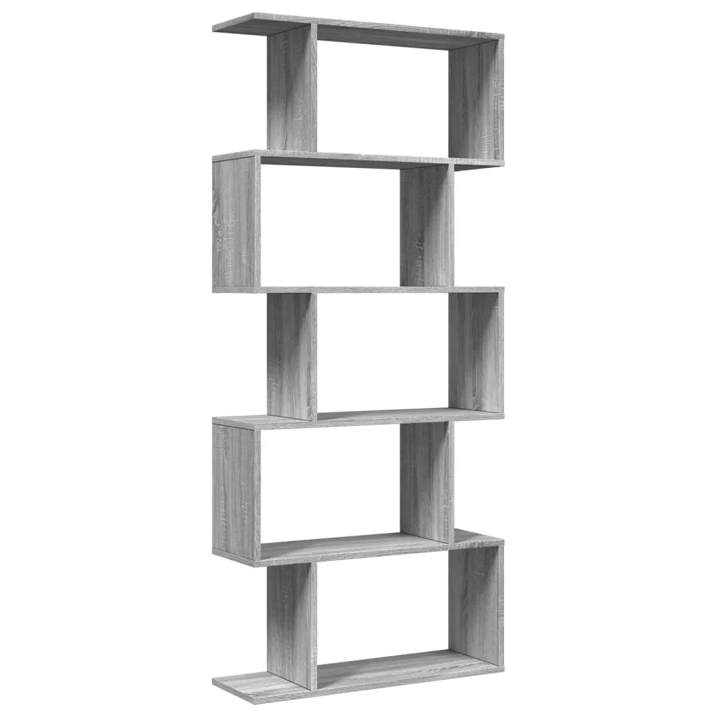 Libreria Divisorio 5Piani Grigio Sonoma 70x24x161cm Truciolato 858098