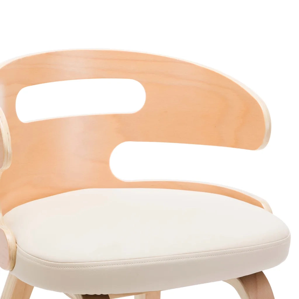 Sedie da Pranzo 6 pz Crema in Legno Piegato e Similpelle 278853