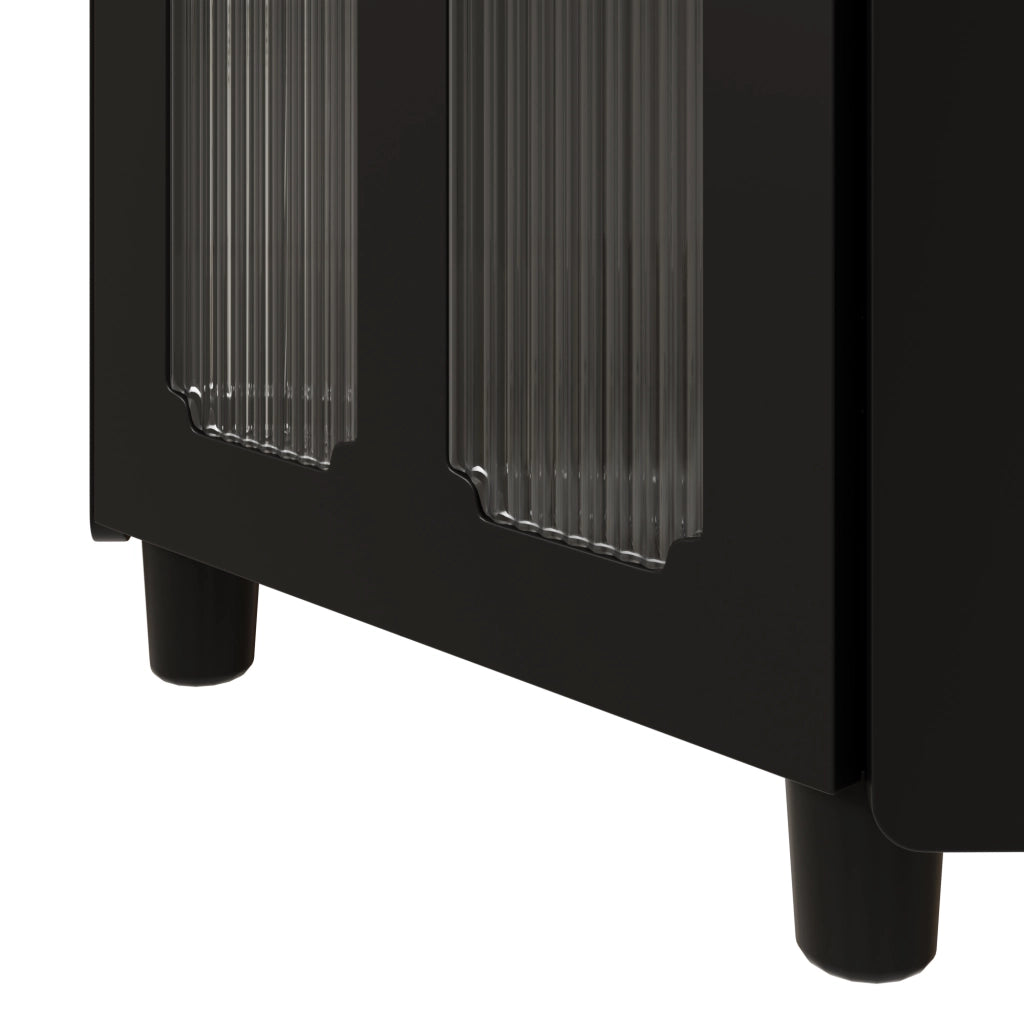 Mobile angolare, libreria, mobile da bagno, illuminazione a LED, controllabile tramite app, 63.5 x 124 cm, nero