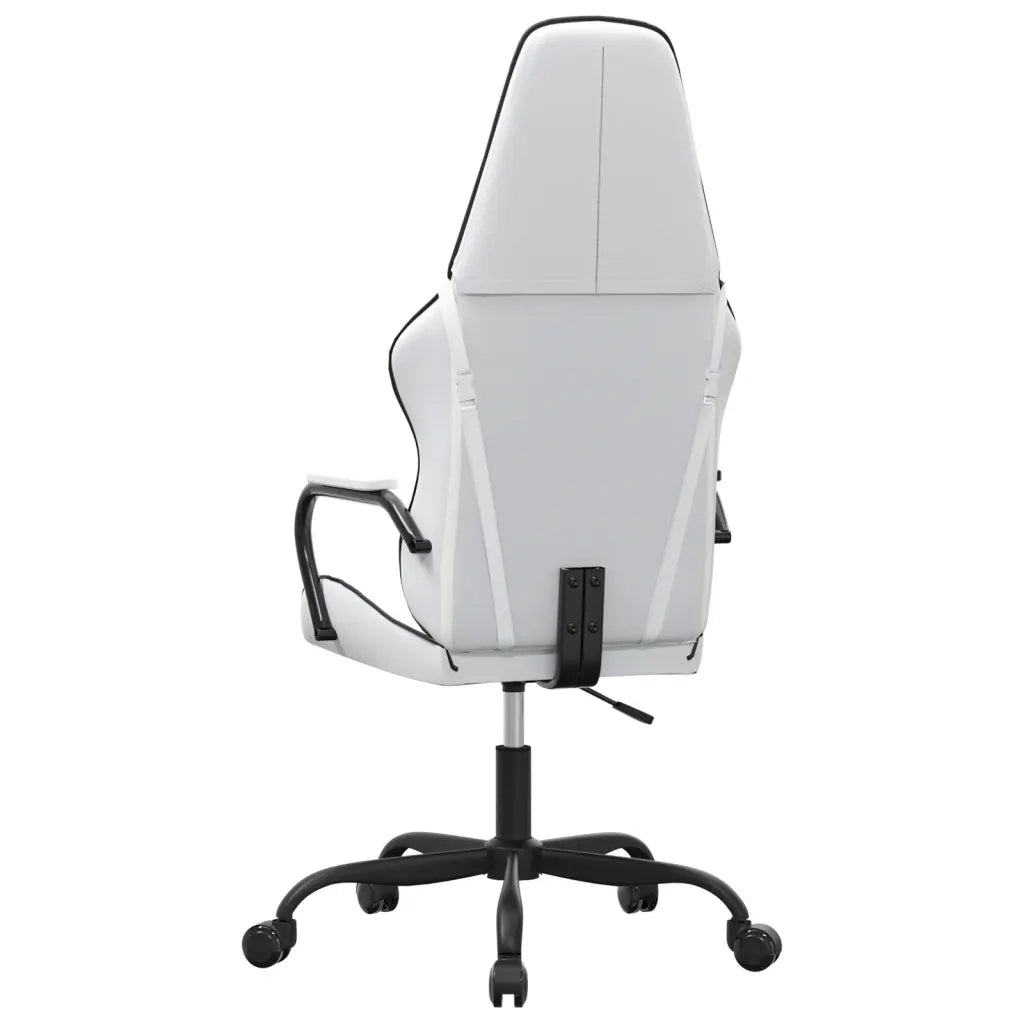 Sedia da Gaming | Sedia da e-sports Massaggiante Nera e Bianca in Similpelle