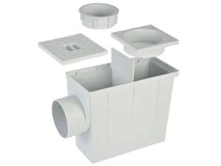 POZZETTO PLUVIALE CON RACCORDI TONDI- - raccordi tondi ø cm.8 e cm.10 - uscita ø cm.10 - 2 pezzi