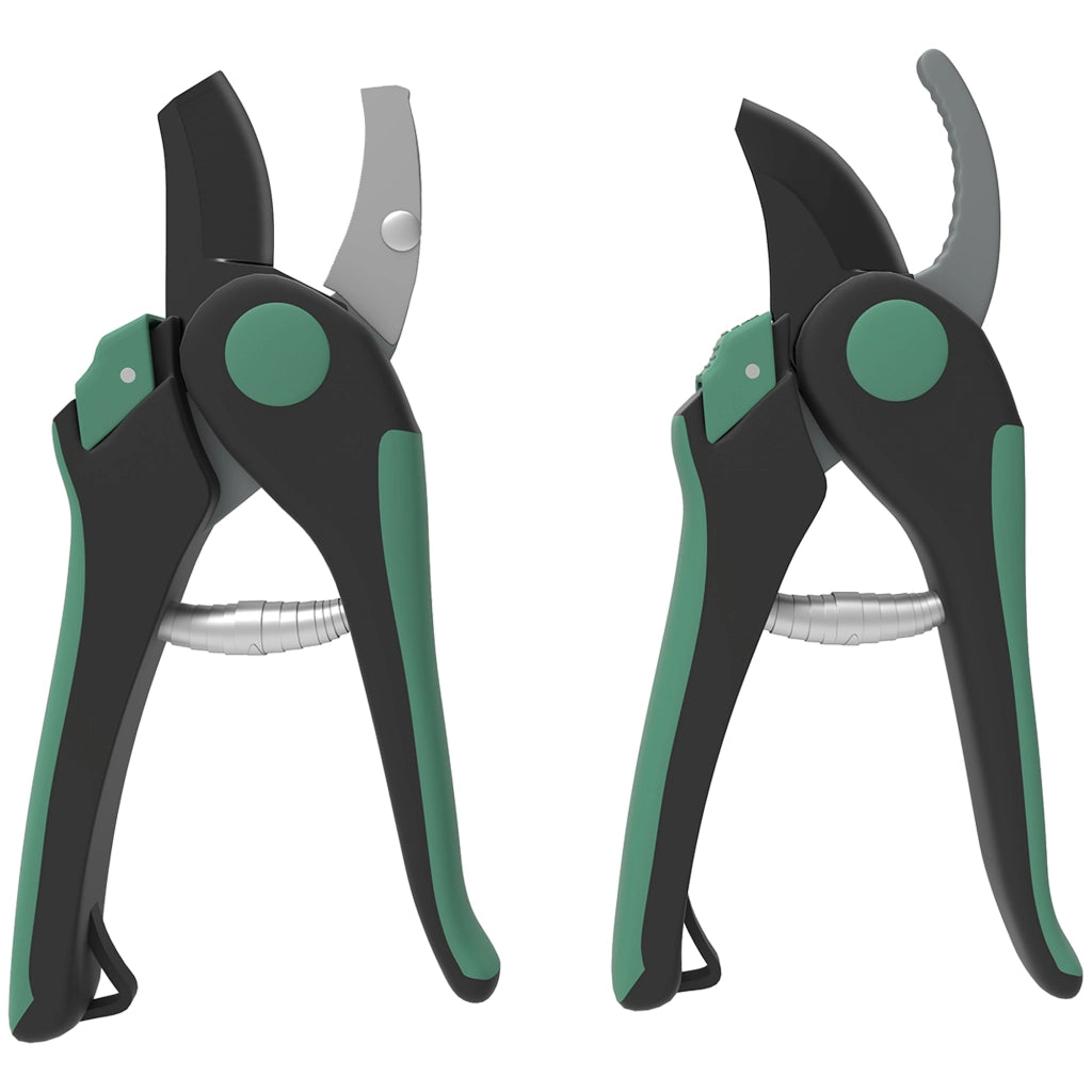 Set Attrezzi da Giardino 2 Pezzi ¨C Xylo ¨C Metallo con Forbici da Potatura Verde Nero