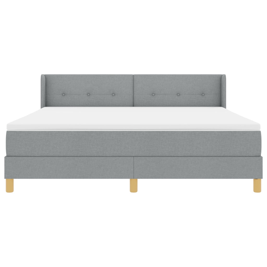 Letto con Rete a Molle con Materasso Grigio Chiaro 180x200 cm Tessuto