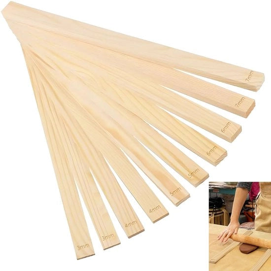 Guide per profondità 5 dimensioni - Deformabile rullo per impasto - Diametro 3/4/5/6/7 mm - Argilla/Ceramica - Guide per argilla - Dimensioni variabili