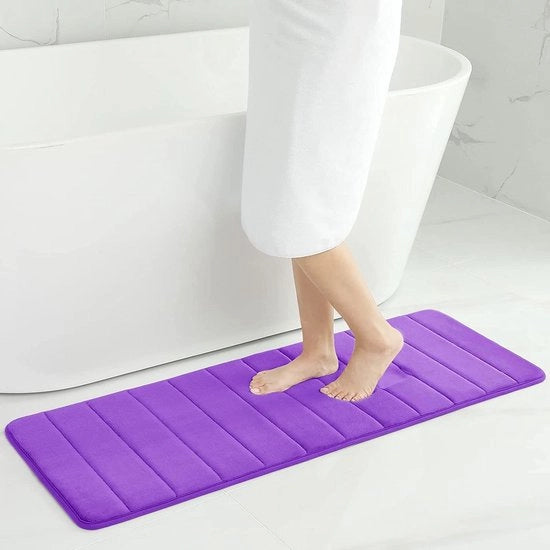 Tappeto di schiuma di poliuretano, assorbente, antiscivolo, lavabile, viola, 40 x 120 cm