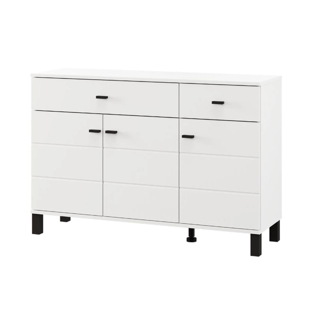 Madia Jerico, Credenza 2 Cassetti, 116x35x78h cm Bianco Opaco