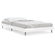 Letto singolo | Letto per adulti | Giroletto Bianco Lucido 90x200 cm in Legno Multistrato