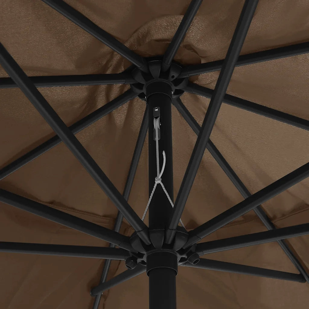 Ombrello | Parasolne da Giardino con Palo in Metallo 390 cm Tortora