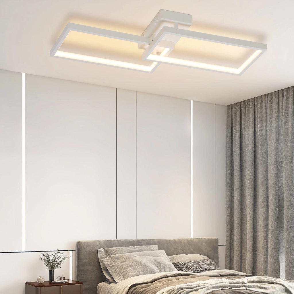 ZMH Lampada da soffitto LED moderna metallo telecomando 2 luci per camera letto