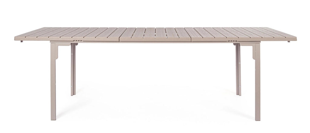 Tavolo Allungabile da Esterno 180-240x90 cm in Acciaio e HDPE Sarita Tortora
