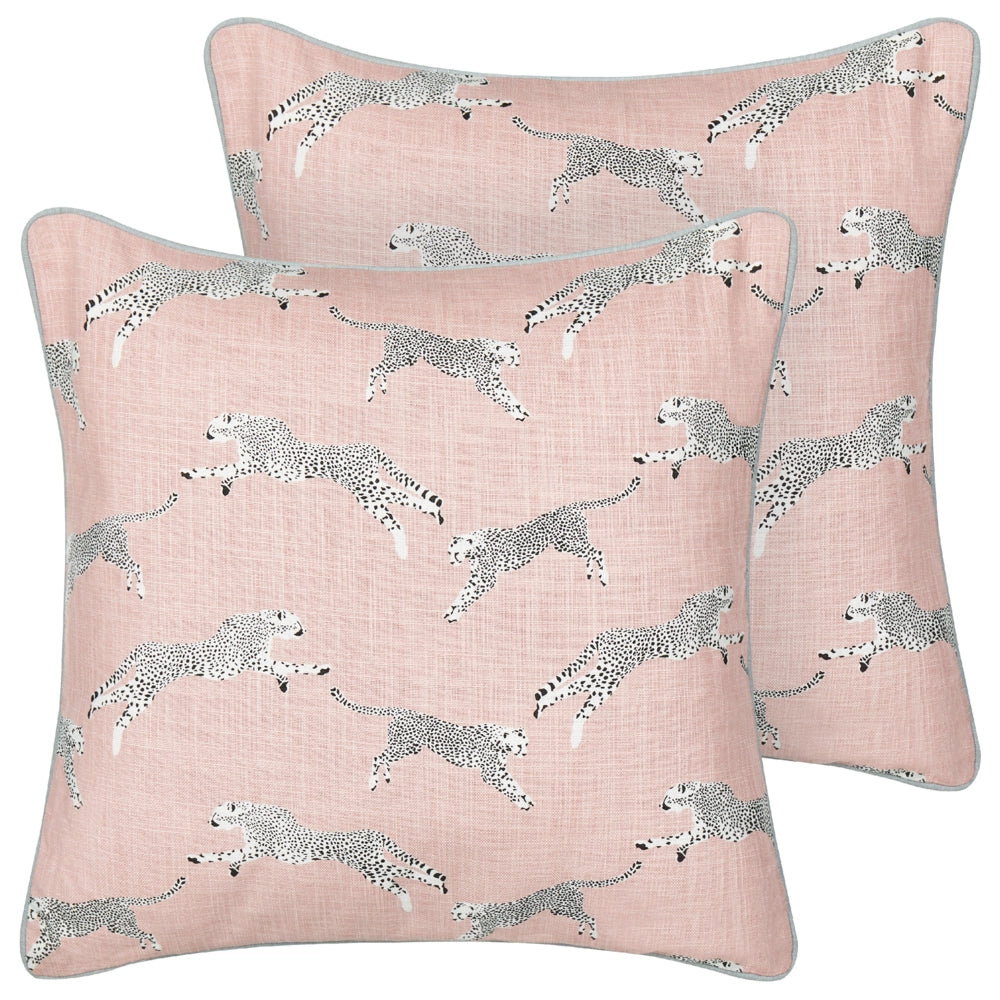 Set di 2 cuscini sparsi in cotone rosa 45 x 45 cm Motivo ghepardo stampato