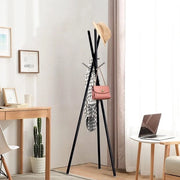 Kappaioletto Nero Robusto Appoggio Abbigliamento con Nove Ganci per Camera da Letto Salotto Ufficio Altezza 179 cm Metallo