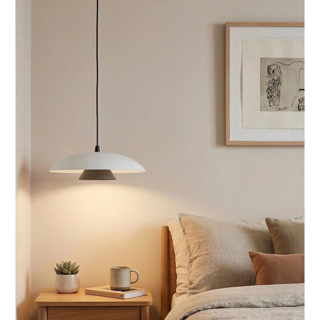 Lampada a sospensione Babel in acciaio bianco e nero
