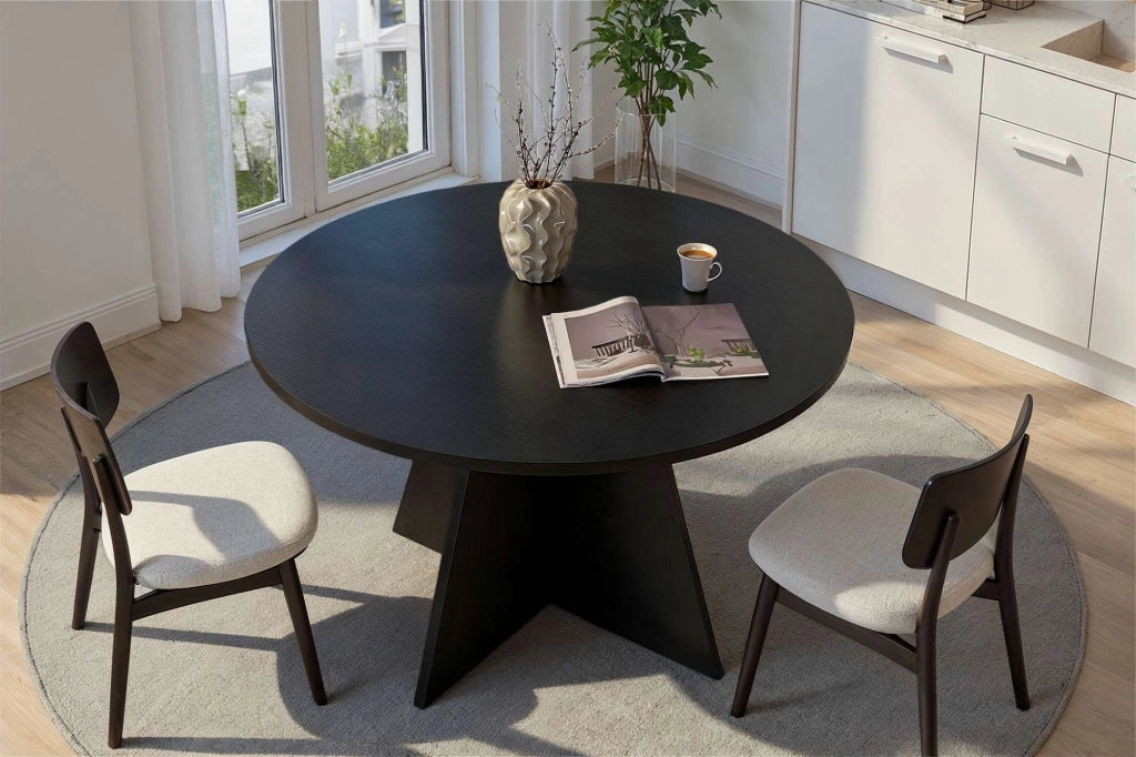 Tavolo da pranzo in legno "Virella" - 120 x 120 x 75 cm - Legno nero