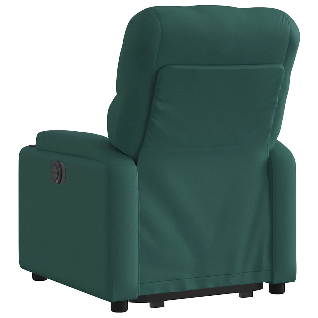 Poltrona Alzapersona Reclinabile Verde Scuro in Tessuto