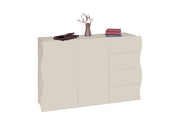 Mobile Multiuso 2 Ante 4 Cassetti Onda 124x40x81 cm Finitura in Melamina Cachemire