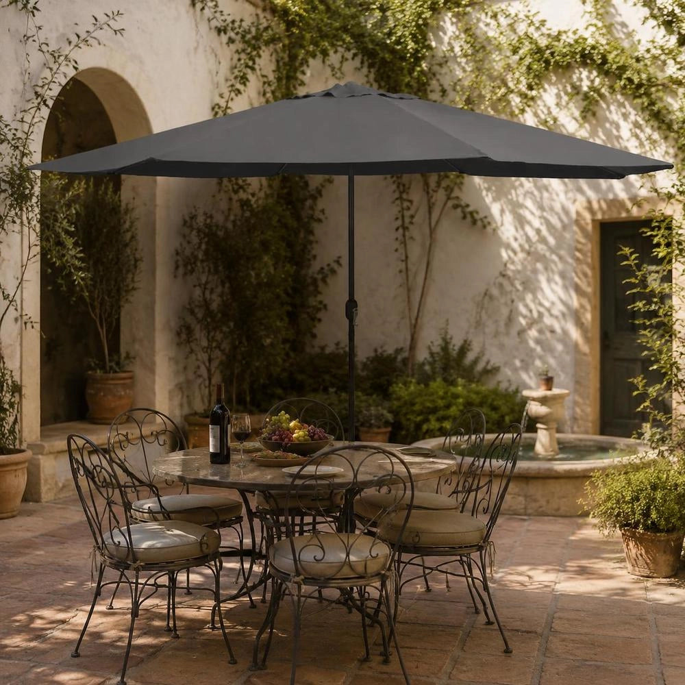 Parasol With Metal Pole 390 Cm Anthracite