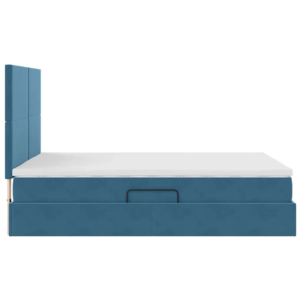 Letto con contenitore e materasso Blu Scuro 140 x 200 cm 3371977