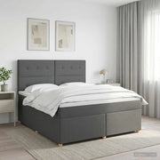 Letto box spring con materasso Grigio Scuro 140 x 190 cm 3453880