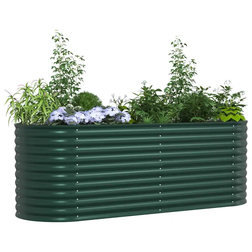 Fioriere | Cassetta per fiori | Letto Rialzato Verde 240 x 80 x 81 cm Acciaio