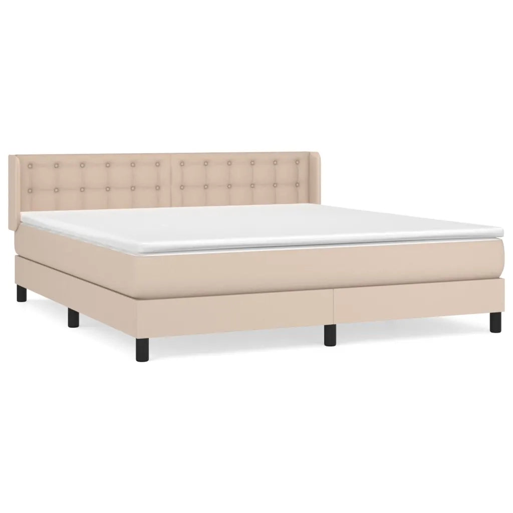 Giroletto a Molle con Materasso Cappuccino 160x200cm Similpelle