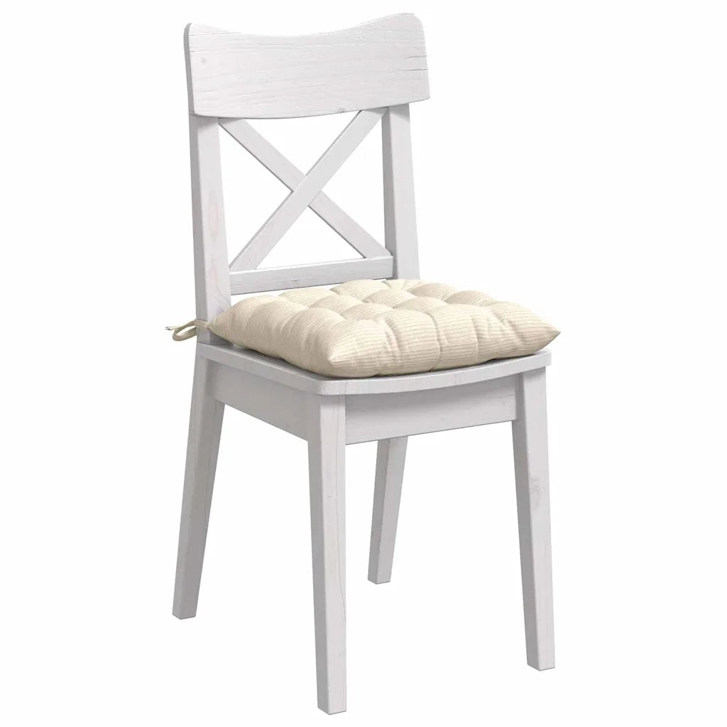 Cuscini per Seduta 4 pcs Crema 40 x 40 x 6 cm Tessuto in Cords 42015183