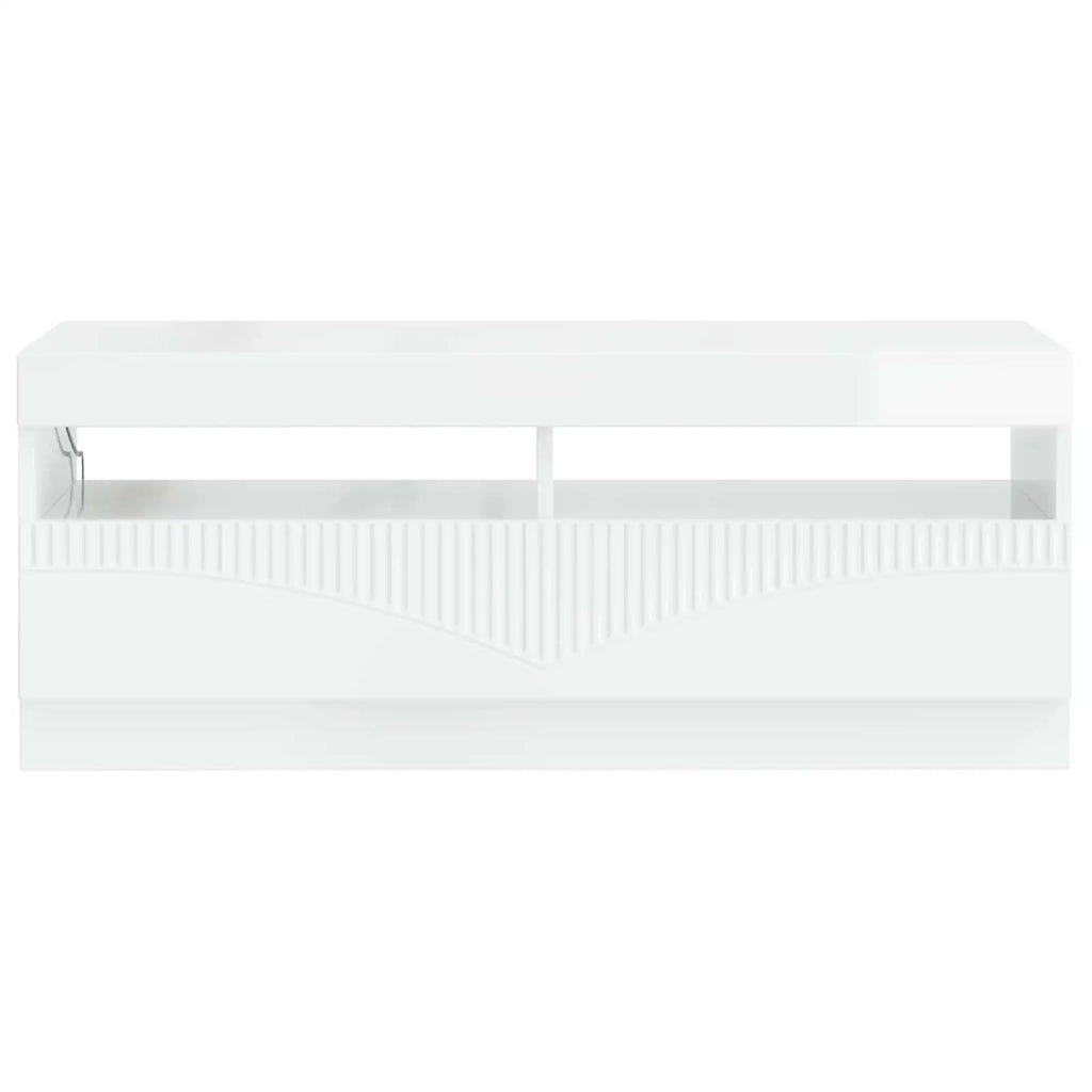 Mobile TV LED Bianco Lucido Legno ingegnerizzato 897429