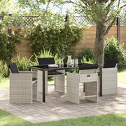 Set da Pranzo per Giardino 5 pcs Grigio chiaro polyrattan 3379994