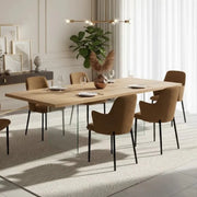 Tavolo da pranzo fisso in legno impiallacciato rovere naturale Forest 200x100 cm fino a 10 posti Made in Italy | Duzzle