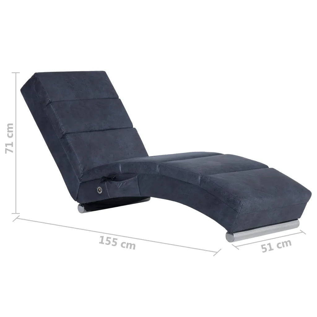 Sdraio Massaggiante Grigia in Similpelle Scamosciata CFW2429989