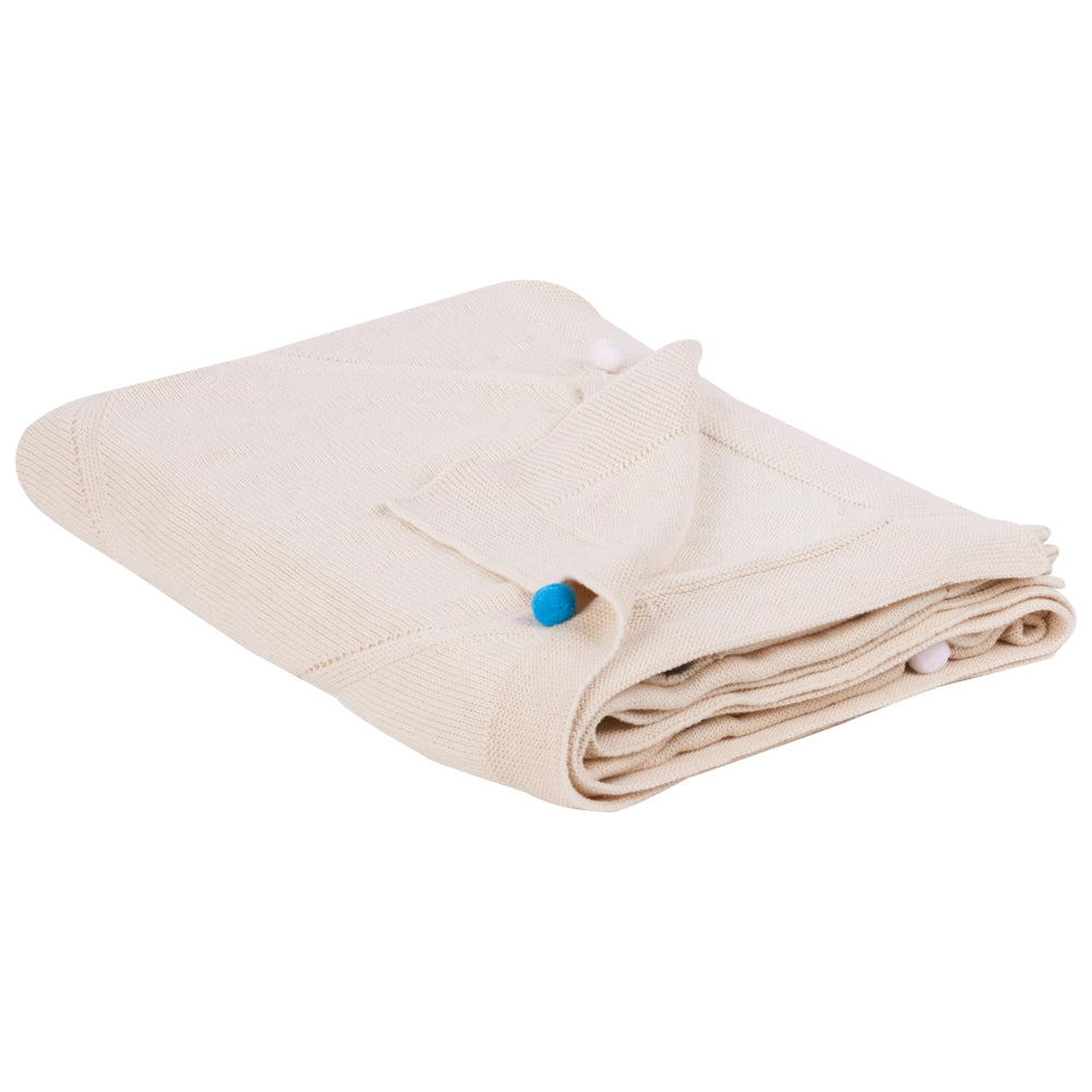 Coperta per Bambini Beige in Cotone 130 x 180 cm, Plaid Accogliente con Motivo a Pois Multicolore, Design Moderno per Camera da Letto.