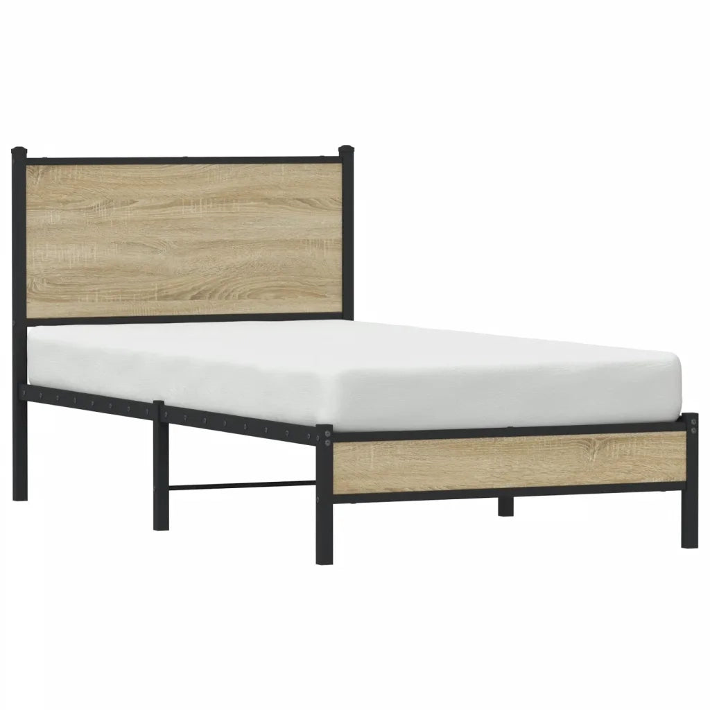 Giroletto senza Materaso in Metallo Rovere Sonoma 90x190 cm 4007860