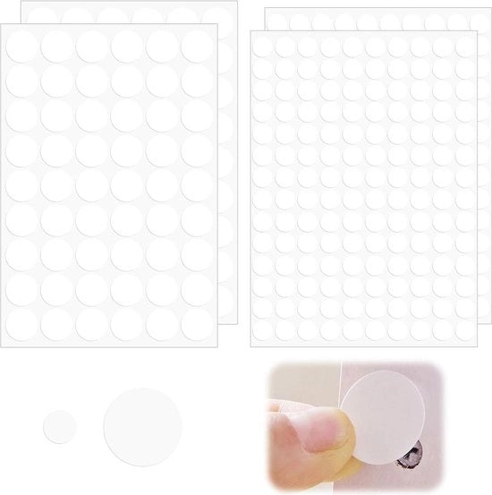 Sticker autoadesivi per mobili - 4 fogli - 388 pezzi - autoadesivi bianchi - diametro 12mm/21mm - autoadesivi PVC - autoadesivi a foro - autoadesivi per mobili cassetti porte scrivanie