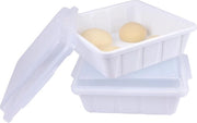 Set di contenitori per pizzaballo 2x con coperchio, contenitore per pizzaballo 30x30x9 cm, contenitore per 4 pizzaballo, contenitore per impasto BPA-free, bianco, 30x30x9 cm