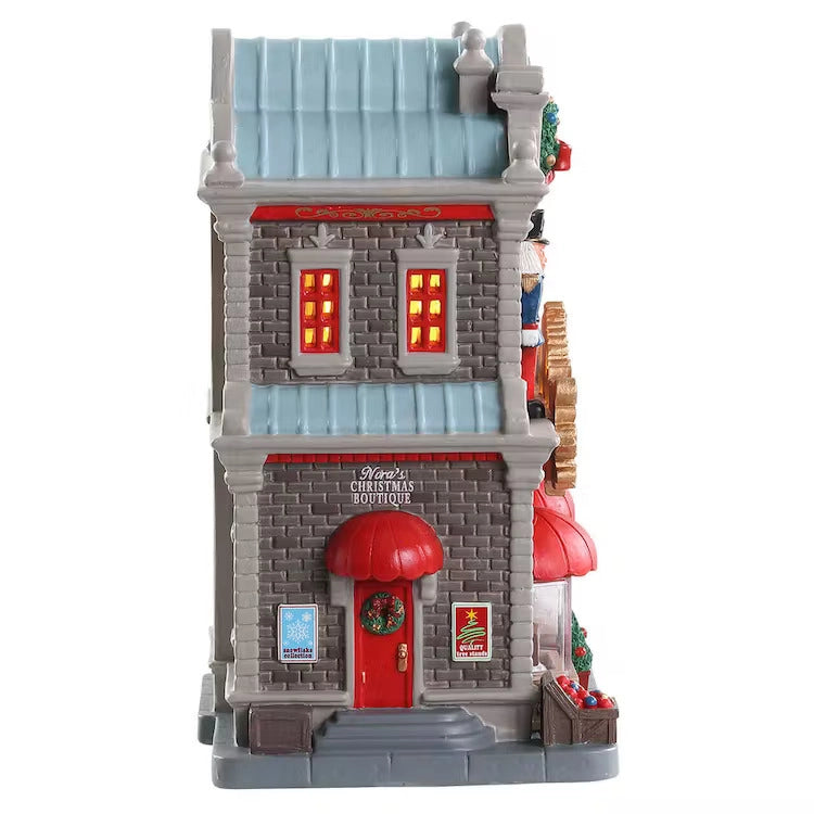 Edificio Natalizio Luminoso Nora's Christmas Boutique Villaggio di Natale Lemax
