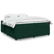Giroletto a Molle con Materasso Verde Scuro 200x200 cm Velluto