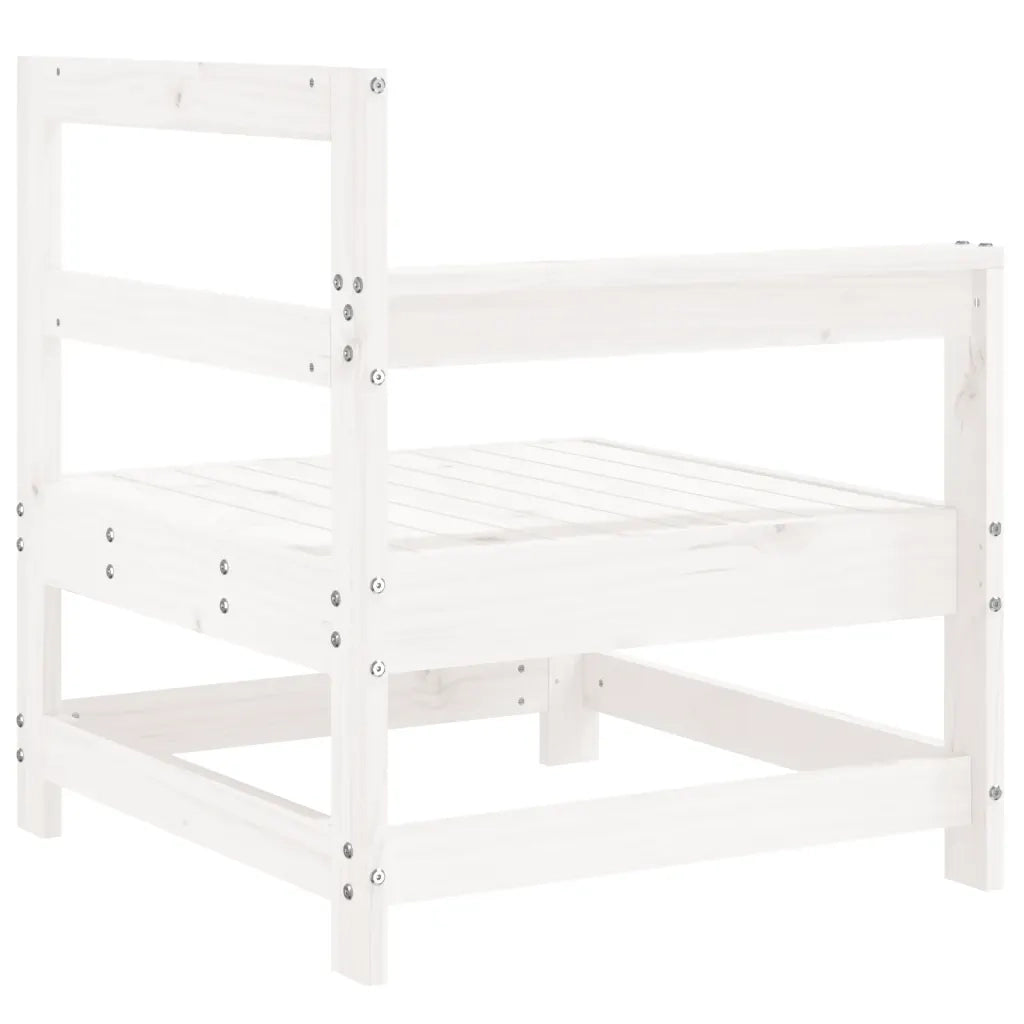 Divani Angolari da Giardino 2 pz Bianchi Legno Massello di Pino